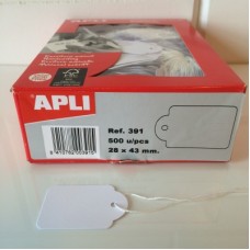 Apli hangetiket met koord 28x43mm 500st Td35252843